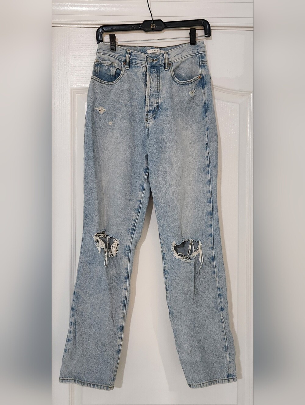 PacSun Light Blue Distressed Straight Leg Dad Jeans